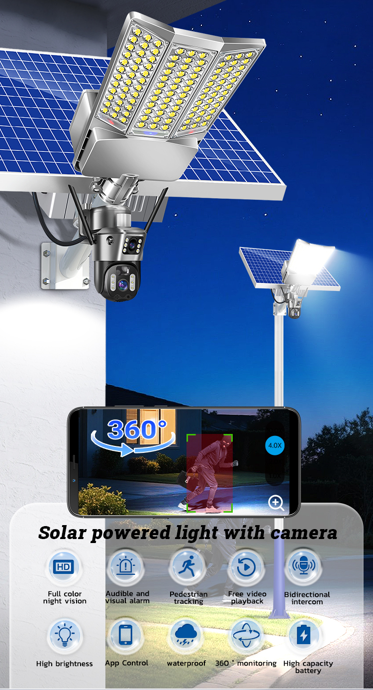 LED 3 Side Wide Angle Solar Monitoring Lamp IP65 Waterproof Courtyard Square Outdoor Camera (1).jpg