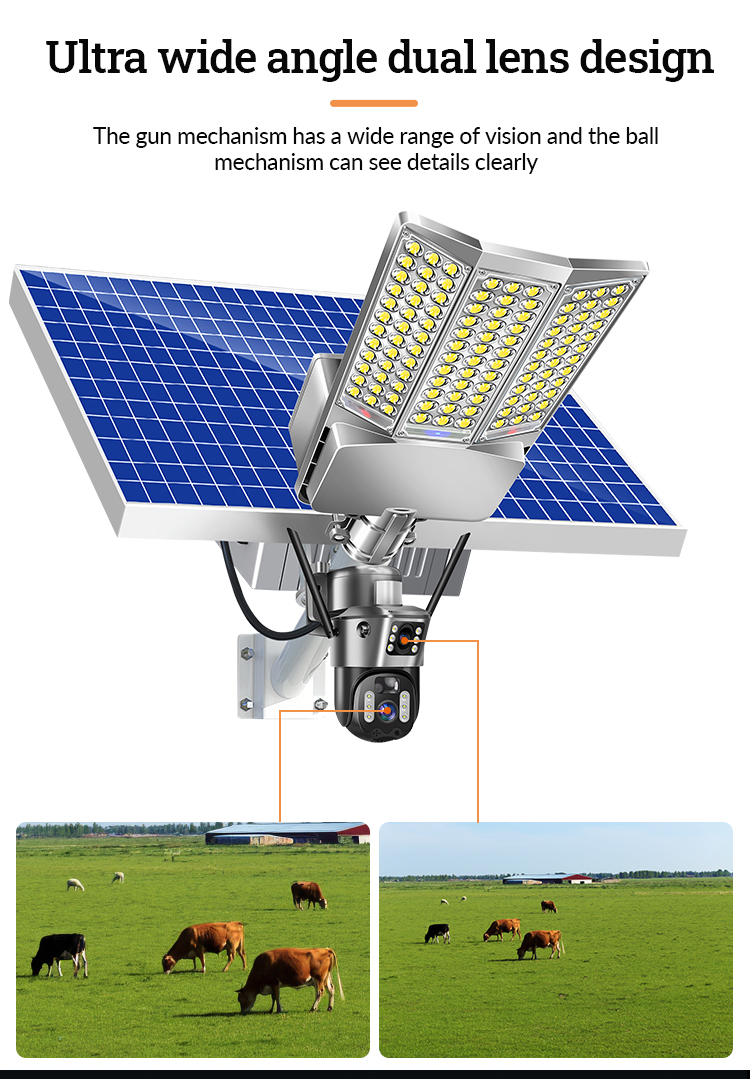LED 3 Side Wide Angle Solar Monitoring Lamp IP65 Waterproof Courtyard Square Outdoor Camera (6).jpg